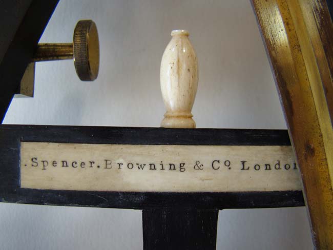A near 'mint' condition antique Mariner's ebony framed Octant signed Spencer Browning & Co., circa 1852. — image 3